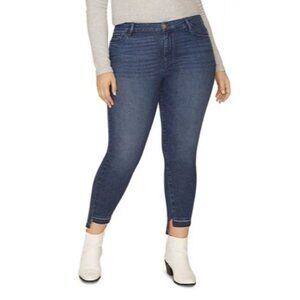Sanctuary Curve Social Standard Step Hem Skinny Ankle Jeans 18W Elysian Blue NWT